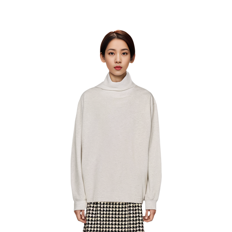 Sizing (W) 알렉산더 왕 화이트 하이넥 심플 긴소매 스웻셔츠 1CC4211543-050