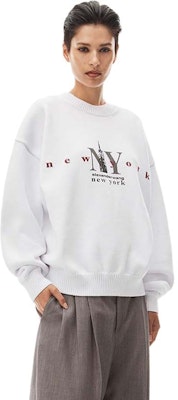 (W) 알렉산더 왕 화이트 레터 프린트 니트 풀오버 스웨터. 1KC3231063100 Lookbook (W) 알렉산더 왕 화이트 레터 프린트 니트 풀오버 스웨터. 1KC3231063100