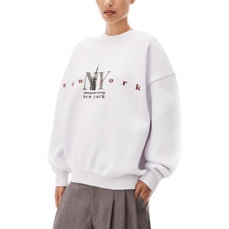 Purchase (W) 알렉산더 왕 화이트 레터 프린트 니트 풀오버 스웨터. 1KC3231063100