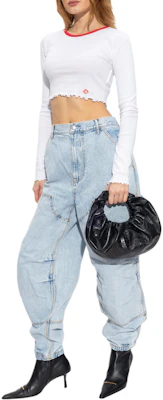 (W) Alexander Wang Baju-T Putih Lengan Panjang Crop 4CC1241443-100 Lookbook (W) Alexander Wang Baju-T Putih Lengan Panjang Crop 4CC1241443-100