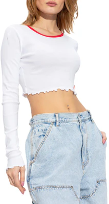 (W) Alexander Wang Baju-T Putih Lengan Panjang Crop 4CC1241443-100 Shop (W) Alexander Wang Baju-T Putih Lengan Panjang Crop 4CC1241443-100
