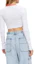Purchase (W) Alexander Wang Baju-T Putih Lengan Panjang Crop 4CC1241443-100