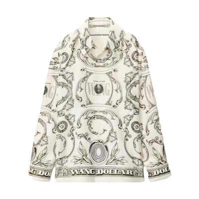 (Women) Alexander Wang White Long-Sleeve Shirt with Printed Collared Design. 1WC3231831-353