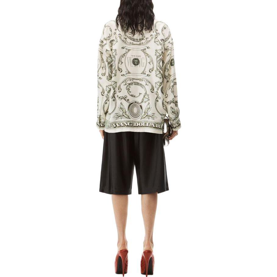 Purchase (W) アレキサンダーワン ホワイト長袖シャツ プリント付きカラーデザイン 1WC3231831-353