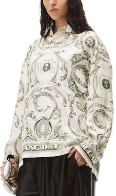 (Women) Alexander Wang White Long-Sleeve Shirt with Printed Collared Design. 1WC3231831-353 Details for (Women) Alexander Wang White Long-Sleeve Shirt with Printed Collared Design. 1WC3231831-353