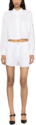 (W) Alexander Wang Shorts Blancos de Tiro Relajado con Cintura Elástica. 4WC2244370-100 Lookbook (W) Alexander Wang Shorts Blancos de Tiro Relajado con Cintura Elástica. 4WC2244370-100