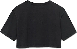 Lookbook (Women) Alexander Wang Acid-Washed Logo Crop T-Shirt Black 1CC1201327