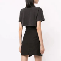 Purchase (Women) Alexander Wang Acid-Washed Logo Crop T-Shirt Black 1CC1201327