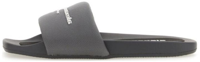 (Women) Alexander Wang Adilette Black 'Logo Print Nylon' 30221S059068 (Women) Alexander Wang Adilette Black 'Logo Print Nylon' 30221S059068