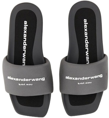 (W) Alexander Wang Adilette Hitam 'Logo Print Nylon' 30221S059068 Lookbook (W) Alexander Wang Adilette Hitam 'Logo Print Nylon' 30221S059068