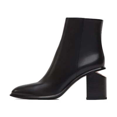 (W) Alexander Wang Anna Ankle Boot 'Rose Gold Cutout Heel - Black'