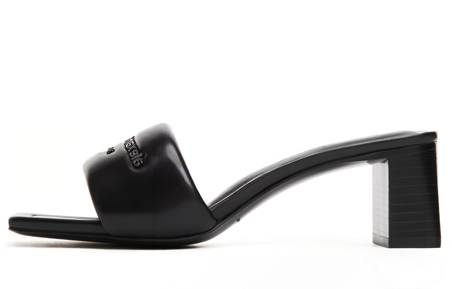 (W) Alexander Wang Anya 'Elegant Casual Leather High-Heel Slide Black'