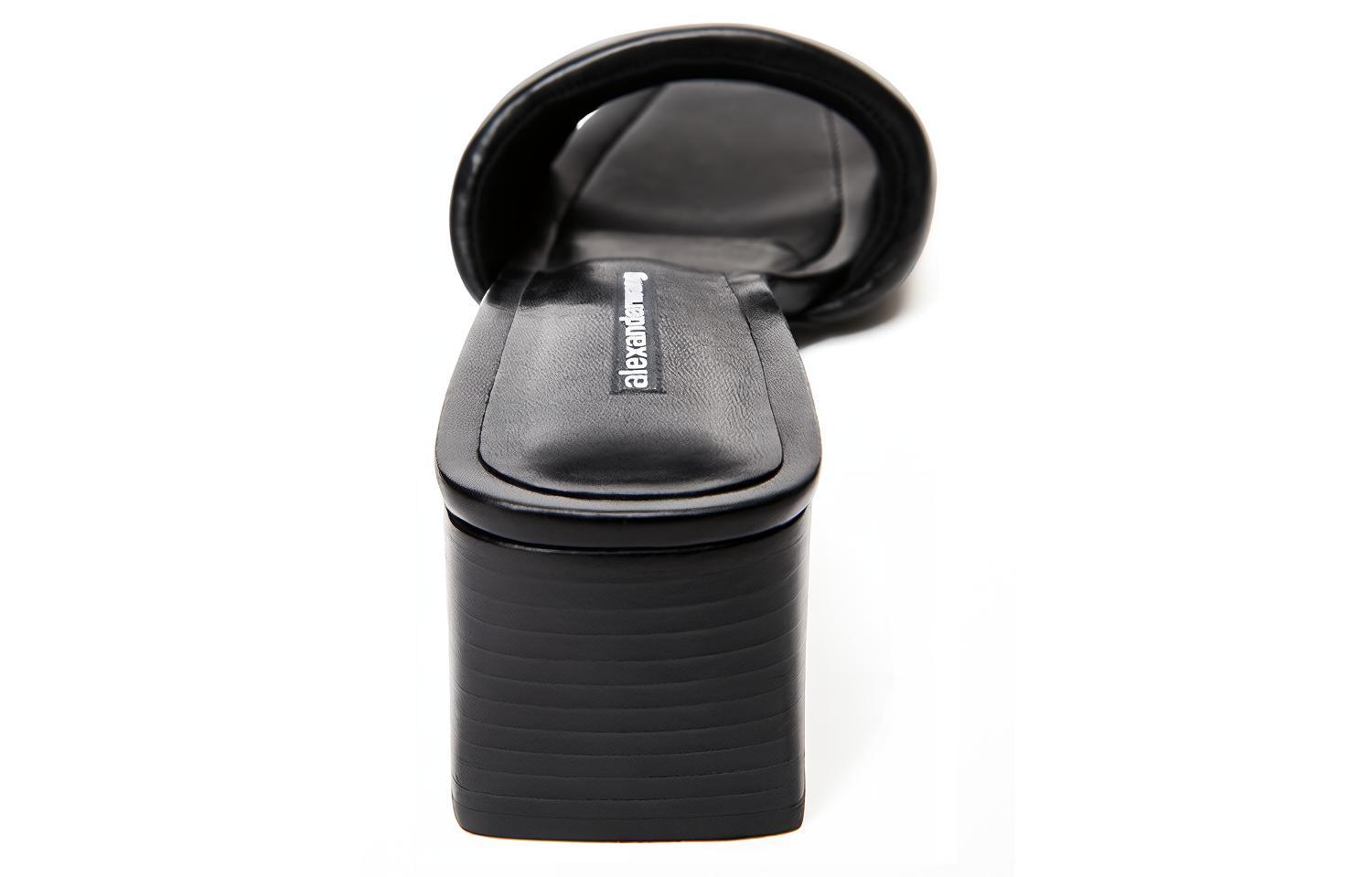 (W) Alexander Wang Anya 'Elegant Casual Leather High-Heel Slide Black' 圖 4