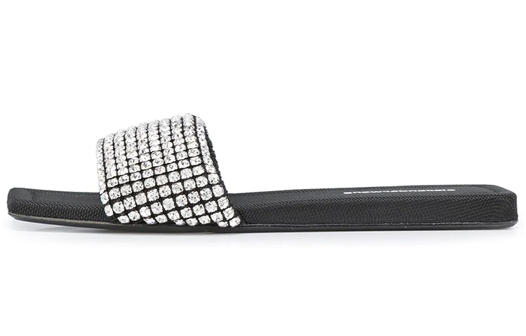 (W) Alexander Wang Anya Slides 'Crystal Embellished Black'