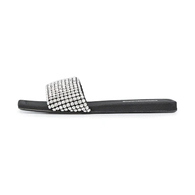 (W) Alexander Wang Anya Slides 'Crystal Embellished Black'