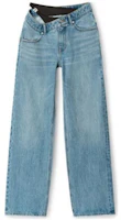 Order (W) Alexander Wang 不對稱喇叭比基尼層次感牛仔褲 女款 藍色 4DC3234186-486