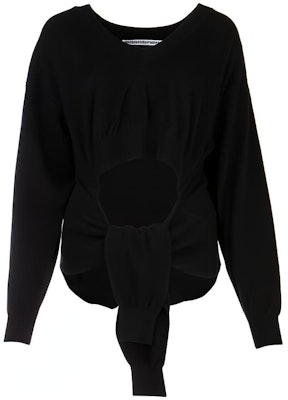 (Women) Alexander Wang Asymmetric Hem V-Neck Cashmere Sweater - Black 1KC2191013-001 Buy (Women) Alexander Wang Asymmetric Hem V-Neck Cashmere Sweater - Black 1KC2191013-001