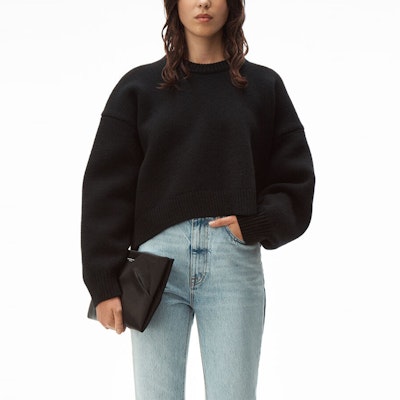 (Women) Alexander Wang Back Drape Black Pullover Sweater 1KC2201008-001 Lookbook (Women) Alexander Wang Back Drape Black Pullover Sweater 1KC2201008-001
