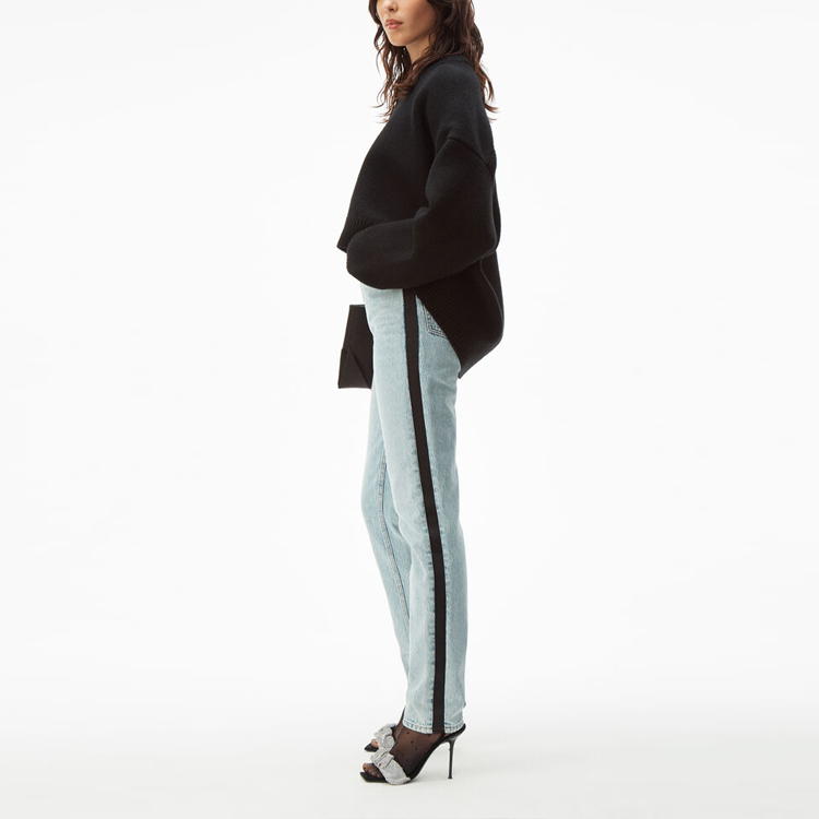 Purchase (Women) Alexander Wang Back Drape Black Pullover Sweater 1KC2201008-001