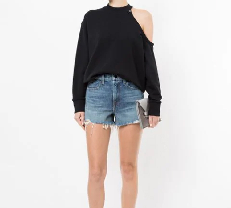 Lookbook (Women) Alexander Wang Bite Distressed Denim Shorts Light Blue 4D994036AD-443