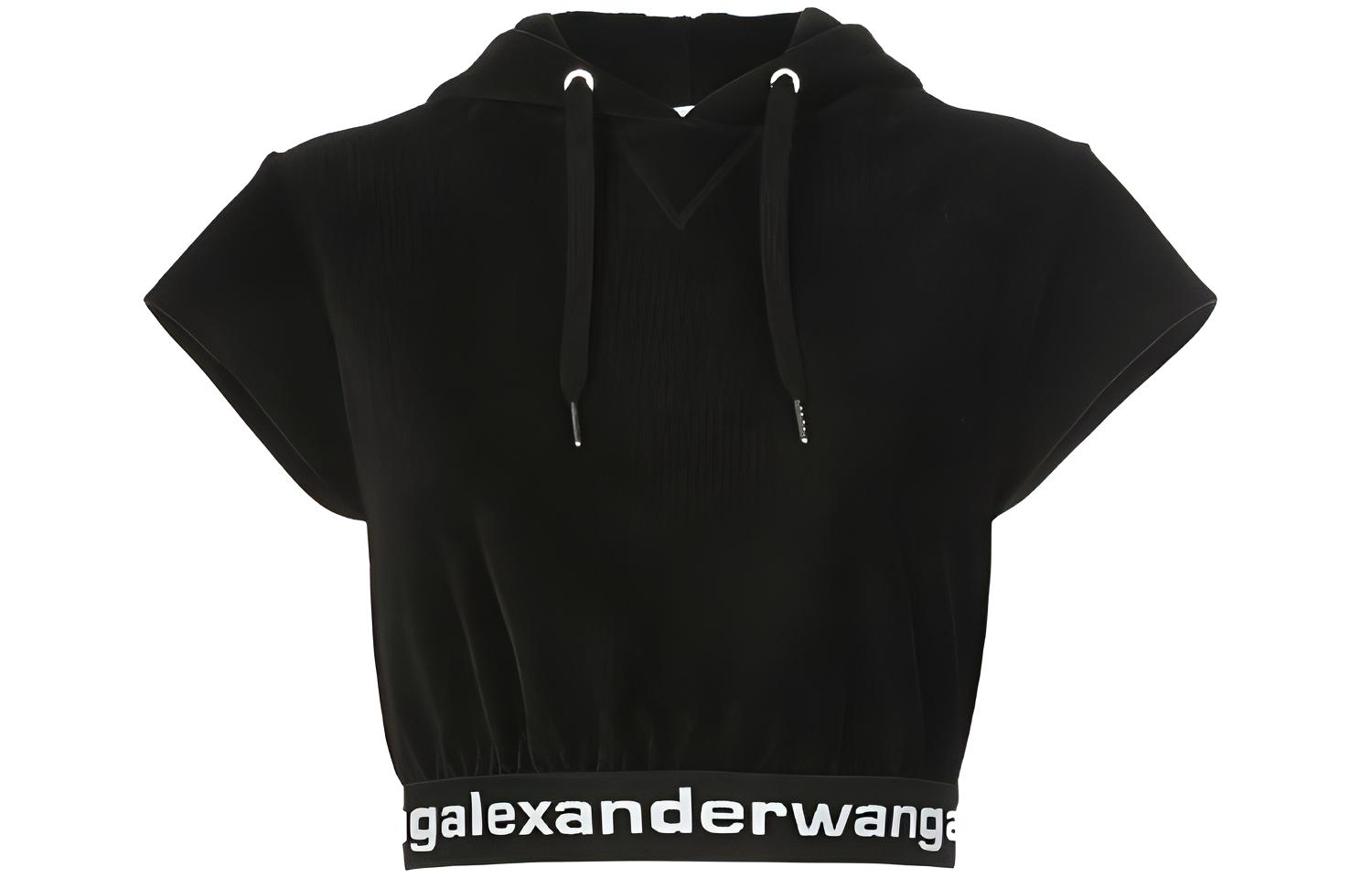 (Women) Alexander Wang Black Corduroy Hoodie 4W491009U9
