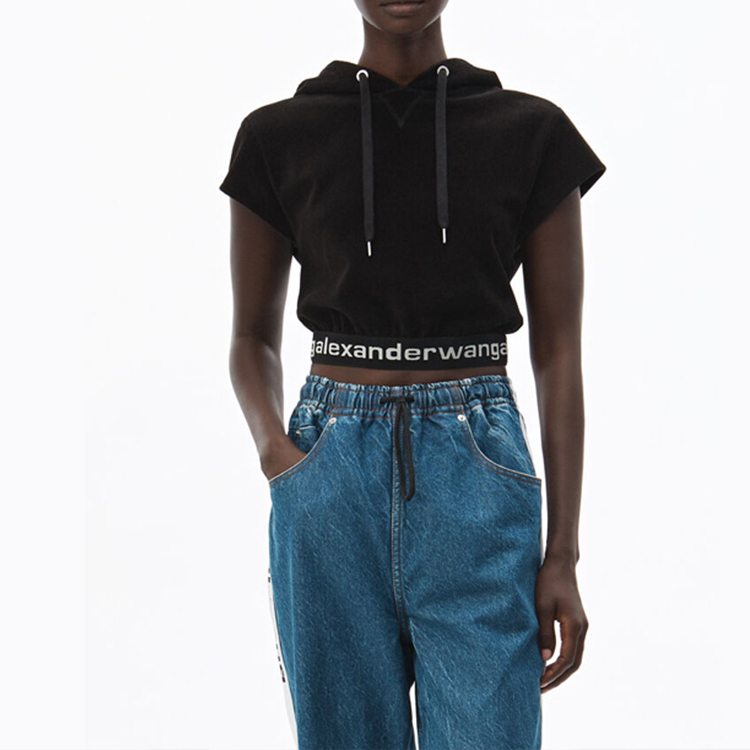 (Women) Alexander Wang Black Corduroy Hoodie 4W491009U9 圖 4