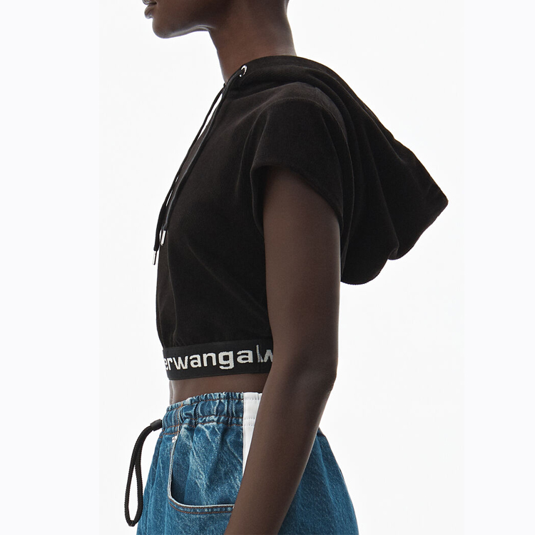 (Women) Alexander Wang Black Corduroy Hoodie 4W491009U9 圖 5