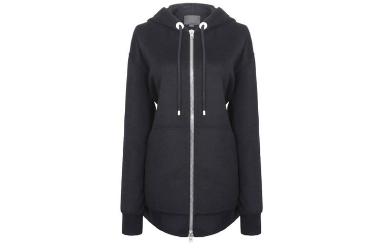 (Women) Alexander Wang Black Drawstring Zip-Up Hoodie Jacket. 1W272407C3-044 圖 2