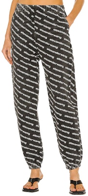 (W) Alexander Wang Seluar Jogger Denim Hitam Cetakan Logo Penuh. 4DC3214997-060 Sizing (W) Alexander Wang Seluar Jogger Denim Hitam Cetakan Logo Penuh. 4DC3214997-060