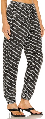 (W) Alexander Wang Seluar Jogger Denim Hitam Cetakan Logo Penuh. 4DC3214997-060 Cheap (W) Alexander Wang Seluar Jogger Denim Hitam Cetakan Logo Penuh. 4DC3214997-060