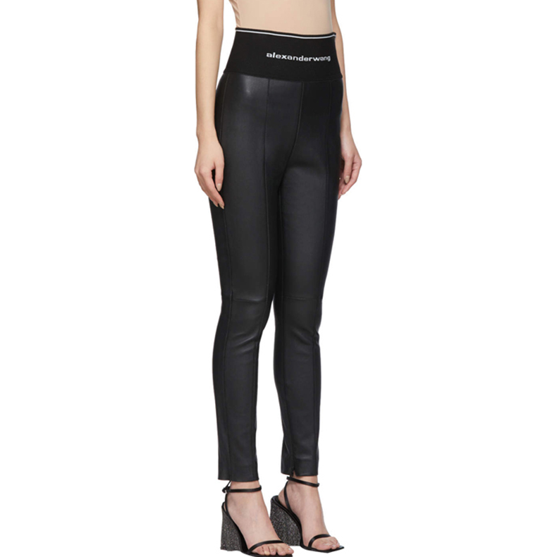 (Women) Alexander Wang Black Lambskin Side-Zip Casual Pants 1WC2194154-001 圖 4