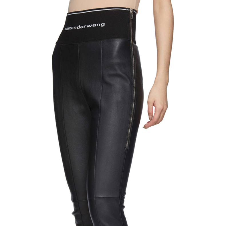 (Women) Alexander Wang Black Lambskin Side-Zip Casual Pants 1WC2194154-001 圖 6