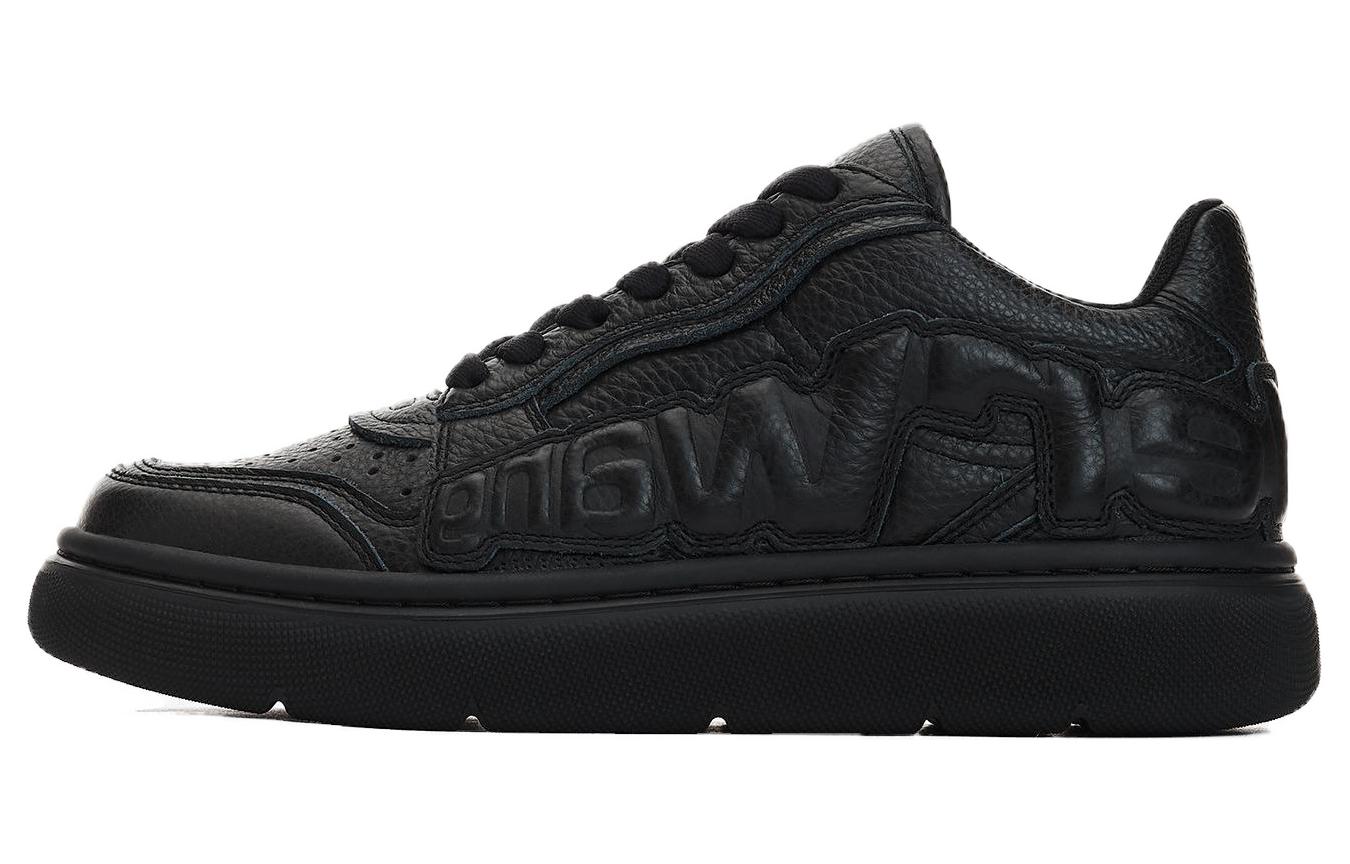 (Women) Alexander Wang Black Leather Low-Top Casual Shoes 30124N031001