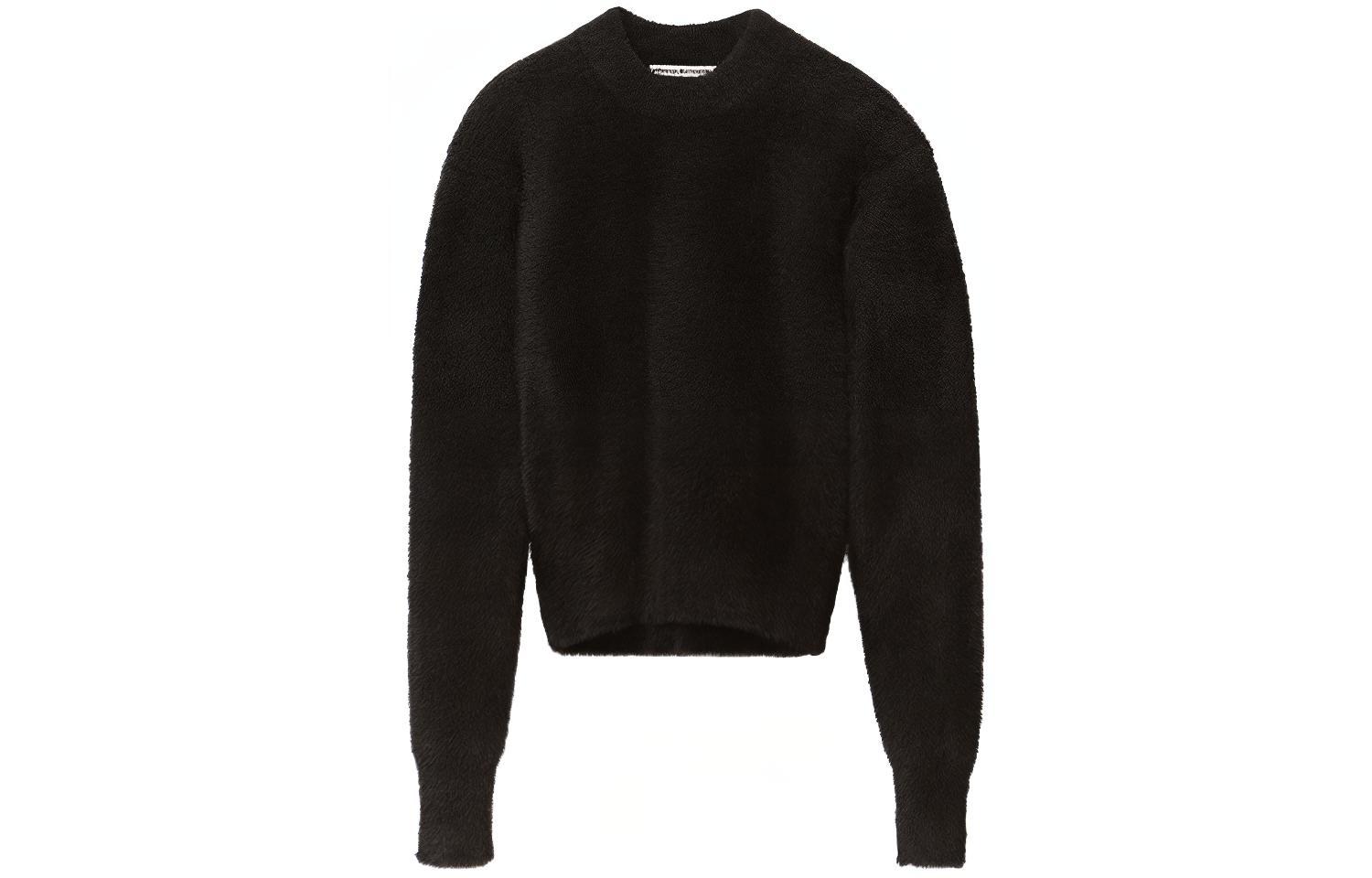 (Women) Alexander Wang Black Logo Pullover Crewneck Sweater. 4KC4211036-001
