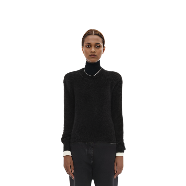 Details for (W) 亞歷山大王黑色標誌圓領套頭毛衣。 4KC4211036-001