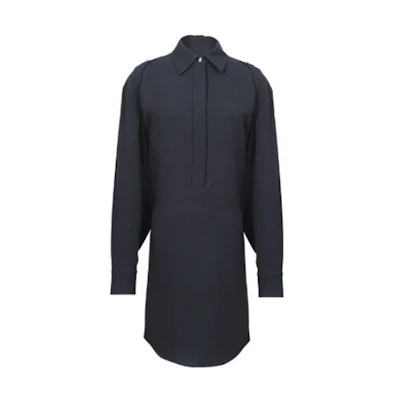 (Women) Alexander Wang Black Long Coat with Solid Color and Turn-Down Collar 1W376045V3-001