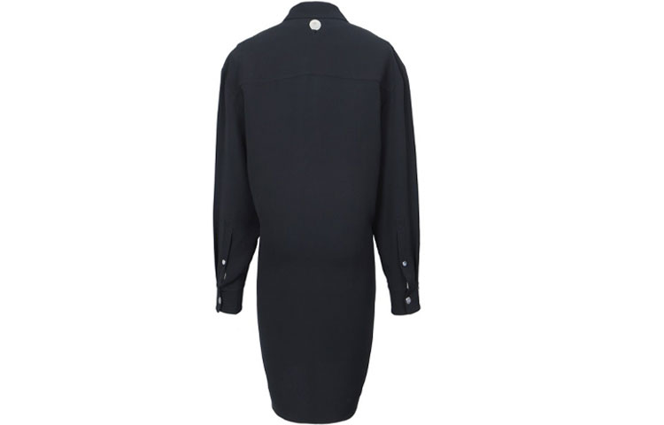 Lookbook (W) 亚历山大王黑色纯色翻领长外套 1W376045V3-001