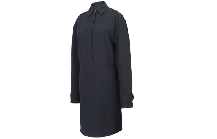 Shop (W) 亚历山大王黑色纯色翻领长外套 1W376045V3-001