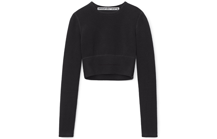 (Women) Alexander Wang Black Short Stretch Knit Top 4CC4211284-001