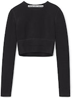 (Women) Alexander Wang Black Short Stretch Knit Top 4CC4211284-001 (Women) Alexander Wang Black Short Stretch Knit Top 4CC4211284-001