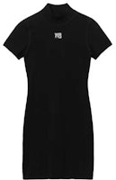 (Women) Alexander Wang Black Tight-Fit Cropped Logo Short Sleeve Dress SS22 4KC2206013-001 (Women) Alexander Wang Black Tight-Fit Cropped Logo Short Sleeve Dress SS22 4KC2206013-001