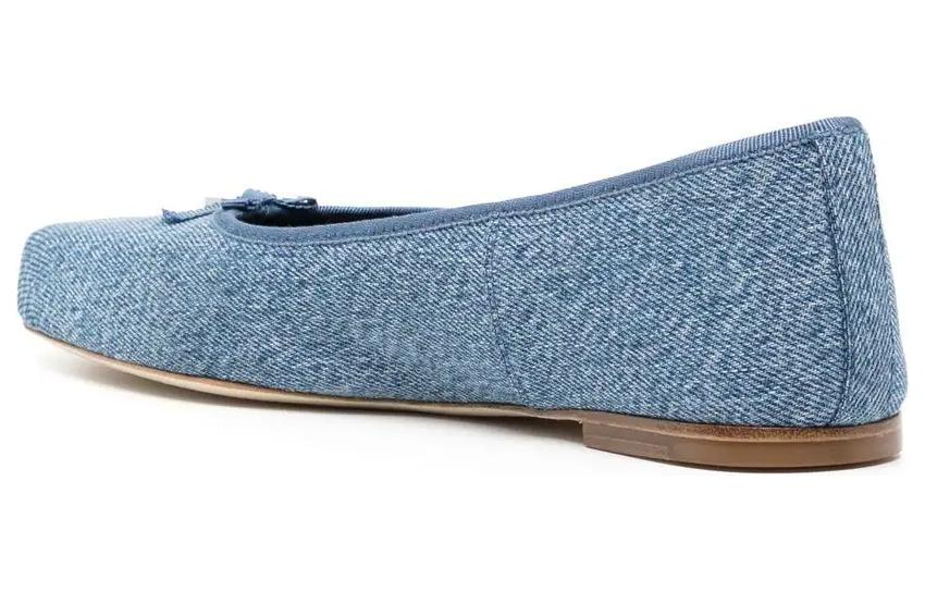 (W) Alexander Wang Blue 'Denim Square-Toe Flats' 圖 3