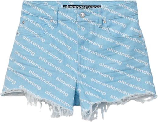 (Women) Alexander Wang Blue High-Waist Straight-Leg Zip Cotton Shorts SS22 Y2K Style 4DC2204782 Order (Women) Alexander Wang Blue High-Waist Straight-Leg Zip Cotton Shorts SS22 Y2K Style 4DC2204782