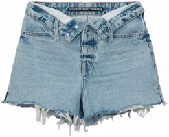 (Women) Alexander Wang Blue High-Waisted Fold Shorts 4DC2204768 (Women) Alexander Wang Blue High-Waisted Fold Shorts 4DC2204768