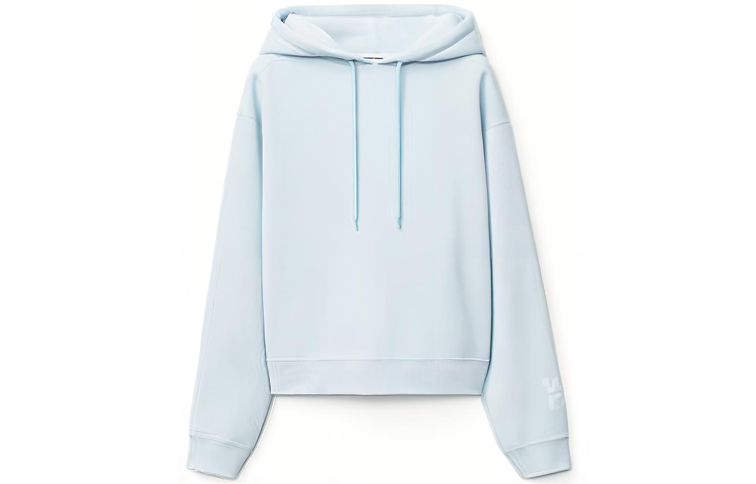 Order (Women) Alexander Wang Blue Logo Hoodie with Fleece-Lined Long Sleeves. 4CC1202025-454