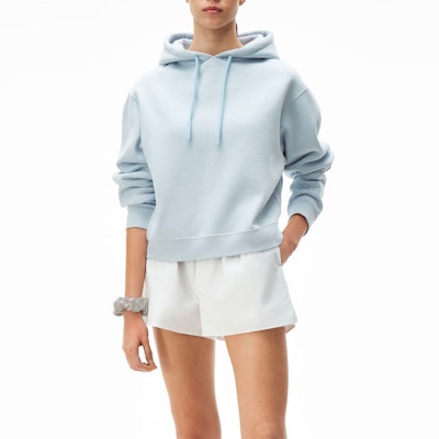 (Women) Alexander Wang Blue Logo Hoodie with Fleece-Lined Long Sleeves. 4CC1202025-454 Shop (Women) Alexander Wang Blue Logo Hoodie with Fleece-Lined Long Sleeves. 4CC1202025-454