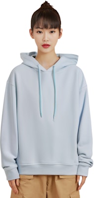 (Women) Alexander Wang Blue Logo Hoodie with Fleece-Lined Long Sleeves. 4CC1202025-454 Sizing (Women) Alexander Wang Blue Logo Hoodie with Fleece-Lined Long Sleeves. 4CC1202025-454