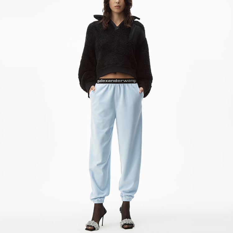 Lookbook (Women) Alexander Wang Blue Stretch Corduroy Casual Pants 4CC1204024-454