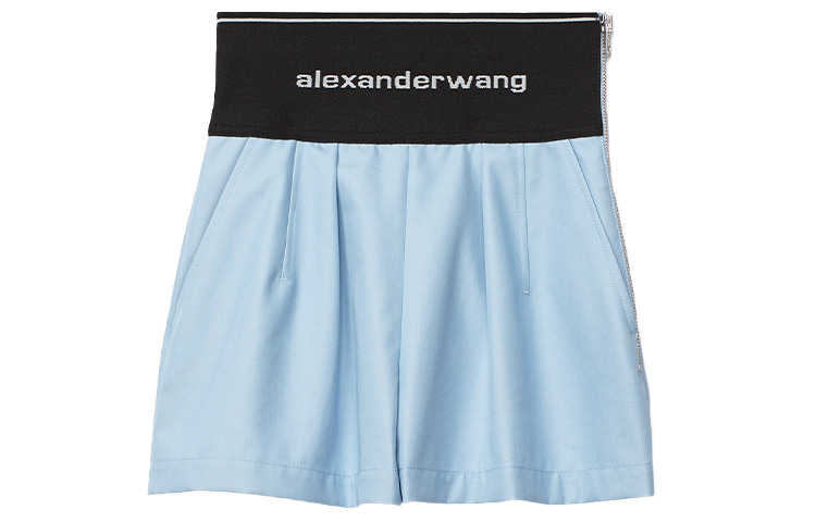 (Women) Alexander Wang Blue Stretch Logo Band Biker Shorts 1WC1204224-450