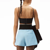Shop (W) Alexander Wang Pantalones Cortos Biker Azul con Banda Logo Elástica. 1WC1204224-450